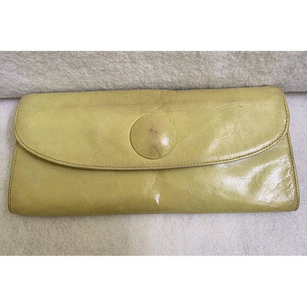 Hobo international Yellow Leathe clutch with handle on kiss lock coin purse